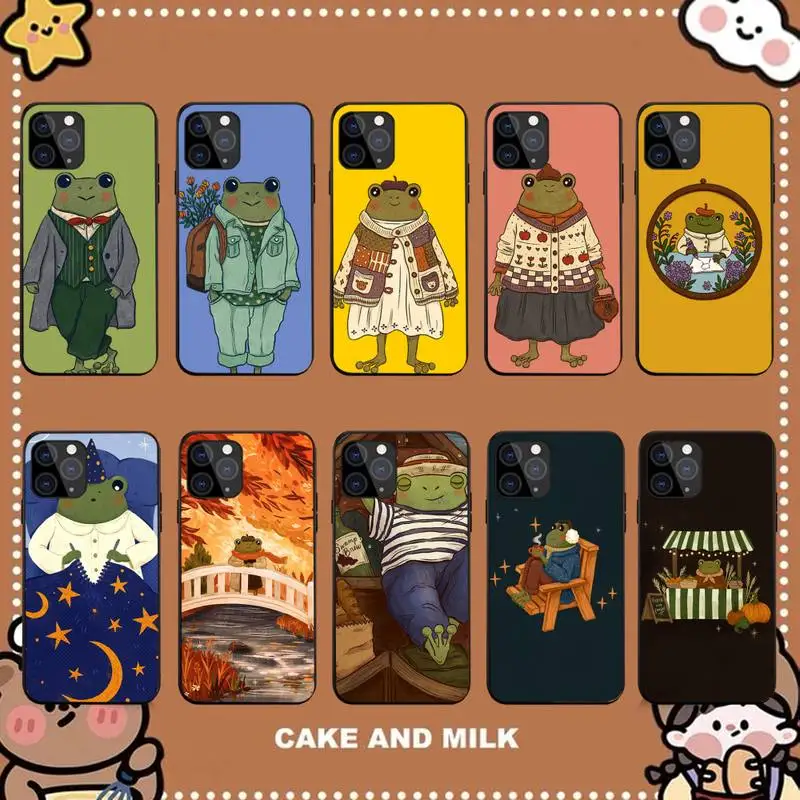 

Funny Mr.Frog Phone Case for iPhone 11 12 13 mini pro XS MAX 8 7 6 6S Plus X 5S SE 2020 XR