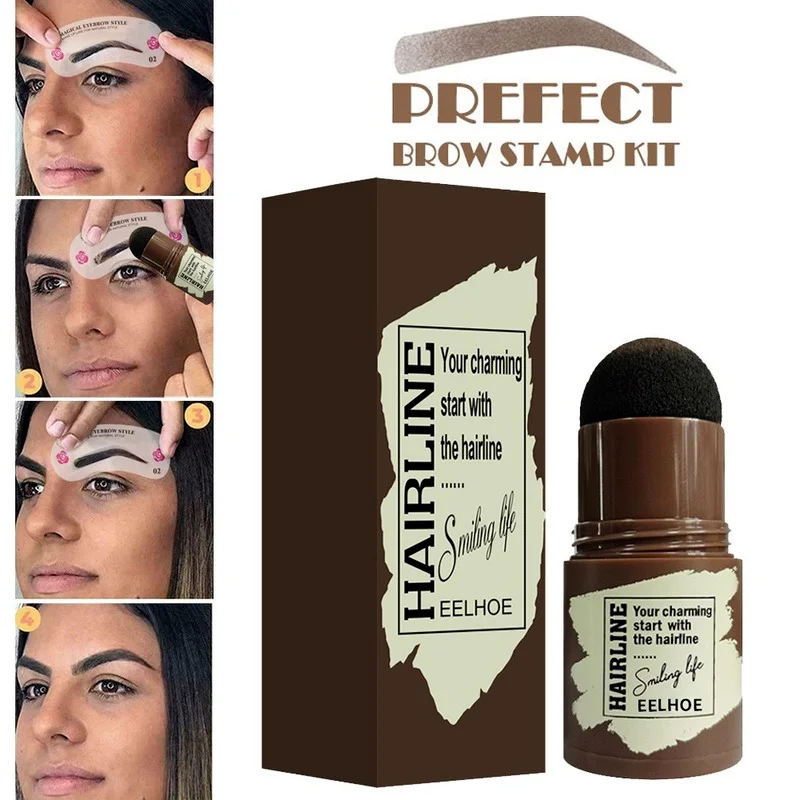 

One Step Brow Stamp Shaping Kit Hairline Trimming Eyebrow Repair Hairline Modified Eyebrow Makeup Eyebrow Stamp Makeup Eyebrow