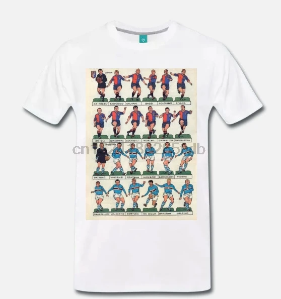 Футболка MAGLIA MEME SAMPDORIA GENOA DERBY GENOVA фигурка винтажный кальцио 1965 1|Мужские футболки| |
