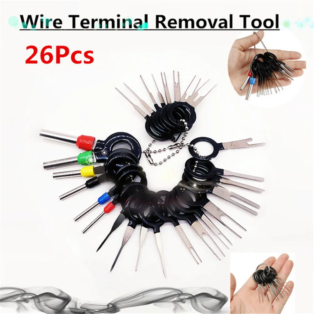 

Wire Terminal Removal Tool Stainless Steel Harness Connection Picking Tool Electrical Wiring Crimp Connector Pin Extractor Kit