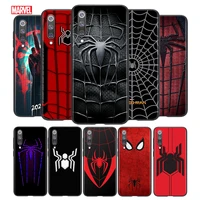 marvel spiderman logo for xiaomi mi 8 9 10 11 10i 11i 10 10 11pro a3 9t 10t lite pro se ultra 5g black silicone phone case