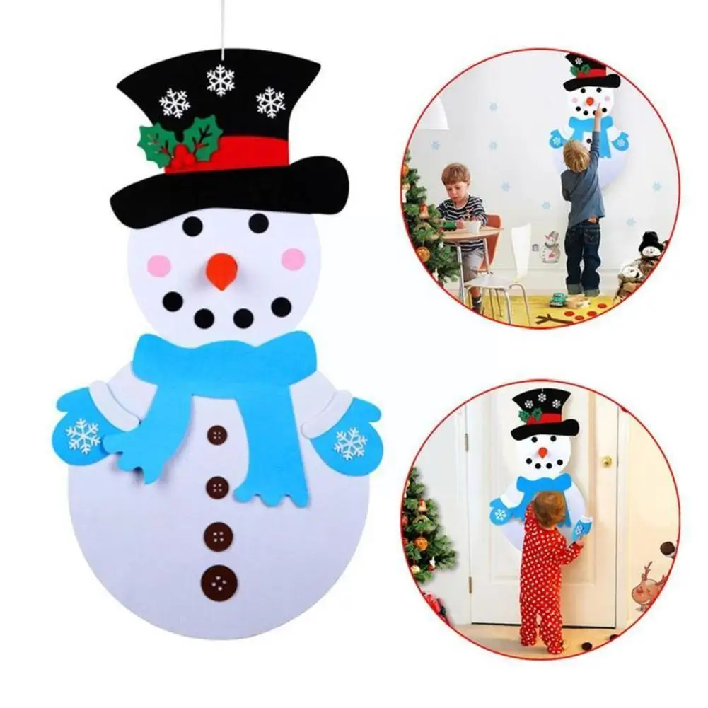 

Kids DIY Felt Christmas Snowman Merry Xmas Decorations For Home Christmas Ornaments Noel Gifts New Year 4 Styles R8L7