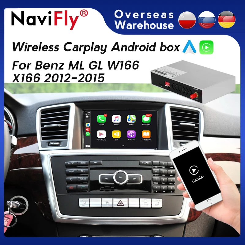 Автомобильная Беспроводная мультимедийная система CarPlay для Mercedes Benz ML GL GLK SLK R72 W463