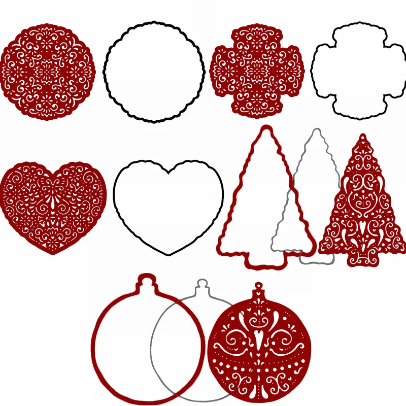 Холщовые многоформатные рамки металлические штампы трафареты Рождественская