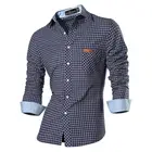 Jeansian мужские повседневные рубашки модные дизайнерские Стильные приталенные рубашки с длинным рукавом 8615 Navy2