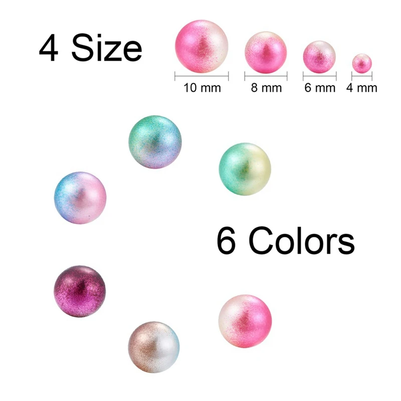 

1 Set Acrylic Round Beads Imitation Faux Pearls String NO Hole & 1 Set Beaded Glass Seed Beaded Box