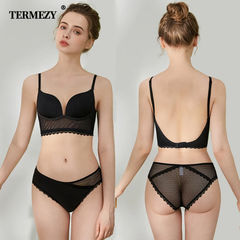 

Комплект нижнего белья TERMEZY Женский, кружевной, пуш-ап, 4 цвета, размер в ассортименте