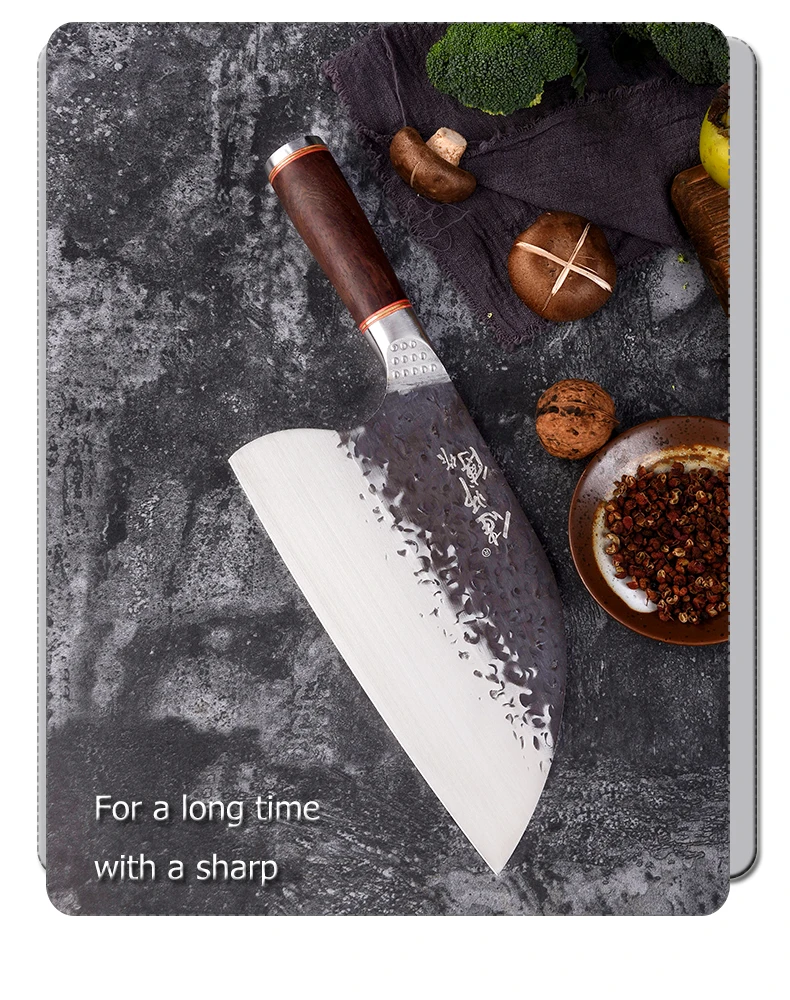 

GZV Stainless Steel Chef Knife Handmade Forged Sharp Cleaver Wide blade Professional Butcher Knife Utility Vegetable Knives