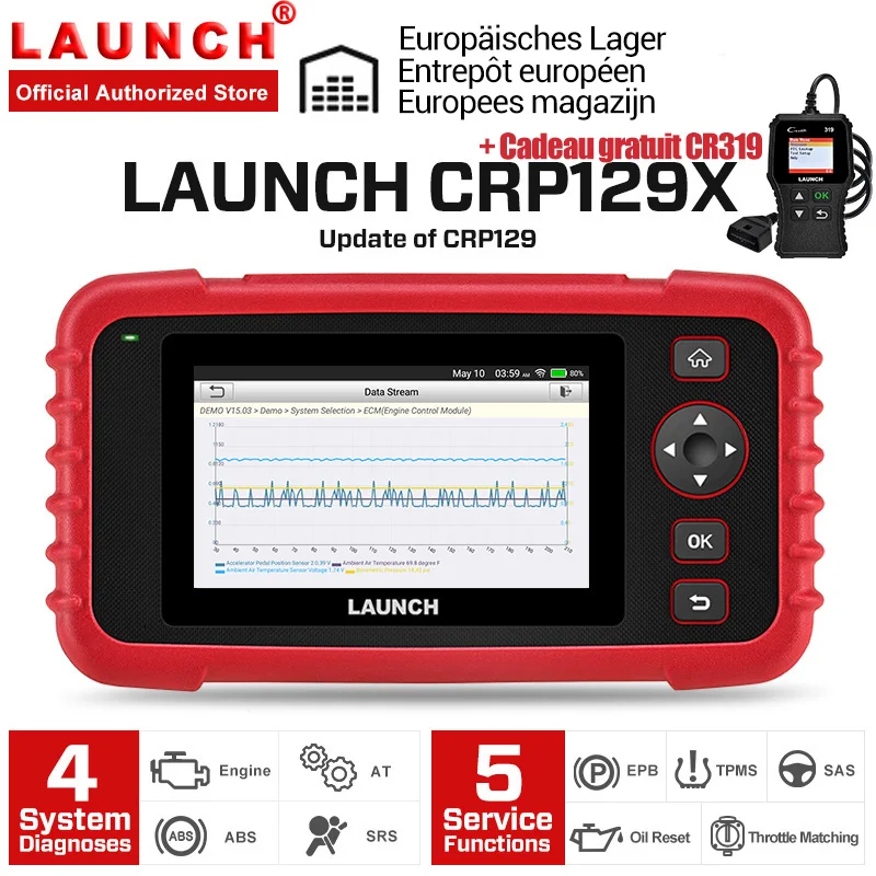 Launch X431 CRP129X OBD2 автомобильный сканер launch диагностический сканер автомобильный диагностический инструмент автоматический диагностический PK launch CRP129