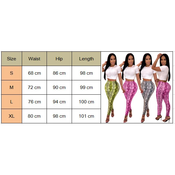 

Snakeskin Print Women Sexy Leggings Slim Casual Pants Yoga Trousers Fitness Sports /BY