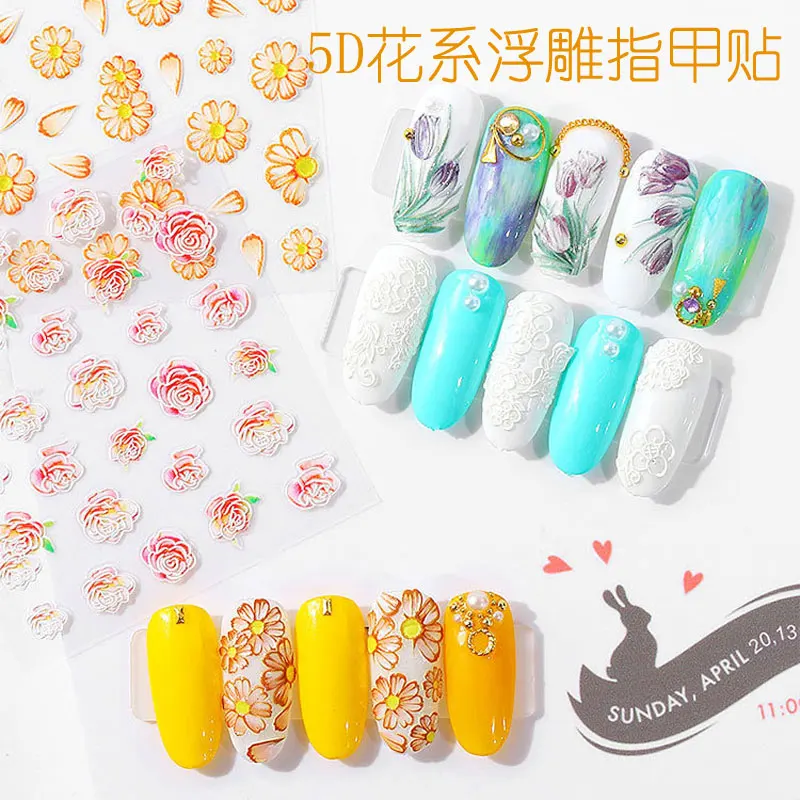 

5d Nail flowers stickers DIY nail art tips decoration nail Nail Stickers Nail Vinyls