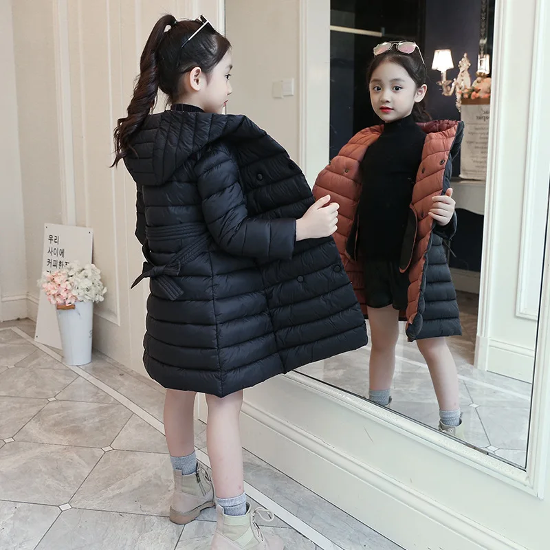

Winter Children Jackets For Girls Coat Teenage Fashion Warm Down Jacket Girls Clothing Cotton Hooded Kids Outerwear 4-13 Years