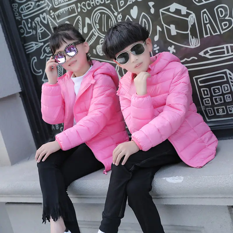 Детская куртка верхняя одежда осеннее теплое пуховое пальто с капюшоном для