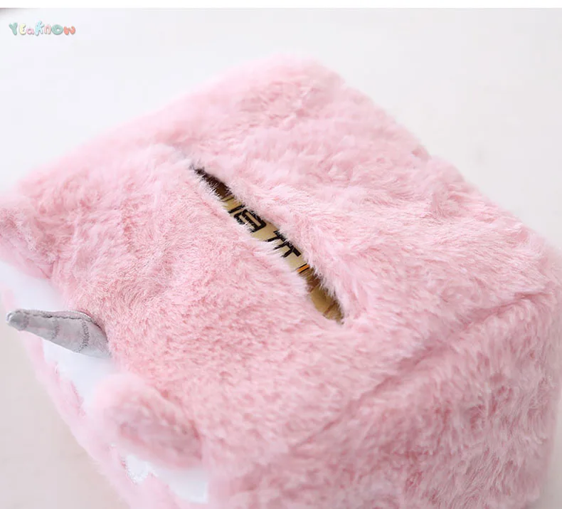 Единорог плюшевая коробка для ткани крышка 17x12x9 см девочки Бумажная стойка держатель игрушки с домашним автомобилем салфетки держатель Чехол Домашний Органайзер Декор