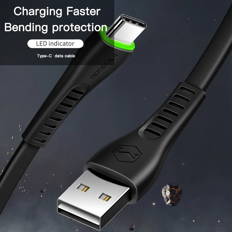 Mcdodo usb type C кабель для samsung S9 Быстрая зарядка 3A зарядки телефона USB Xiaomi mi9 Redmi note 7 A2