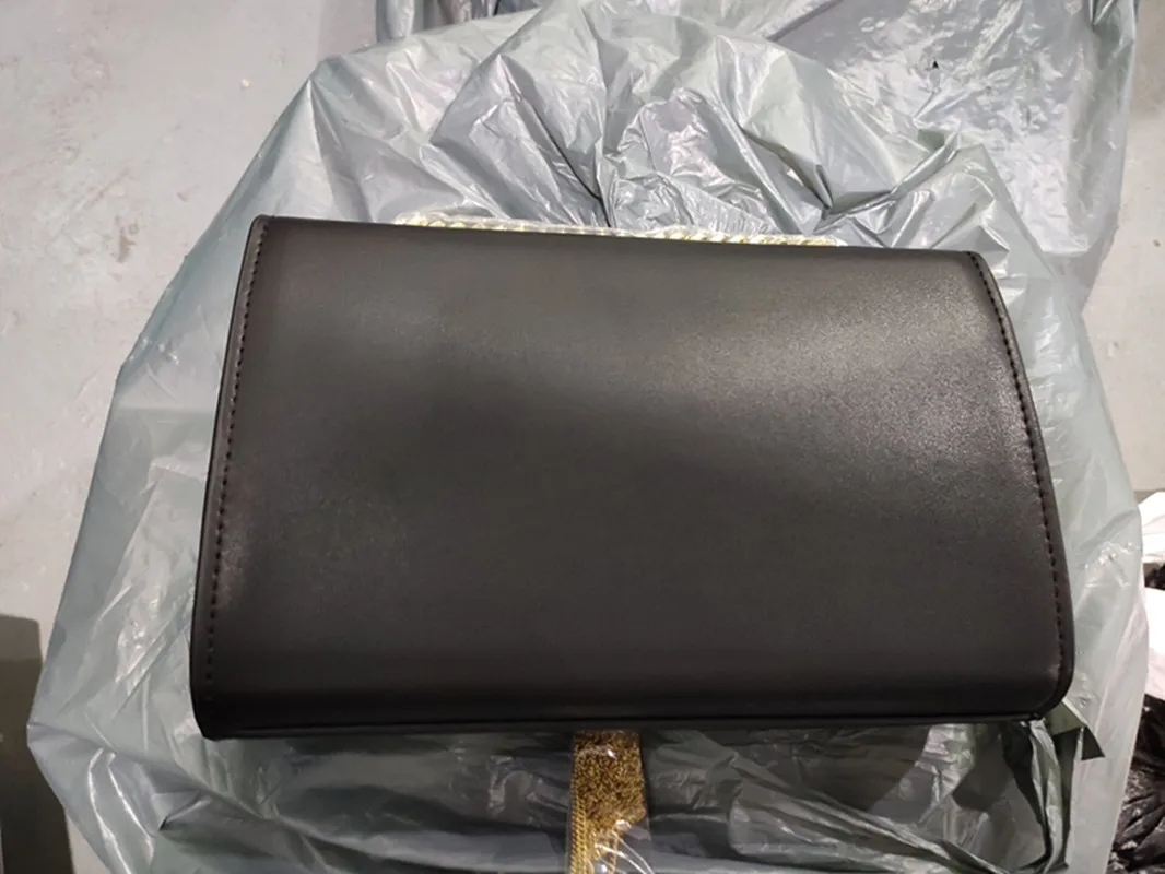 

New Classic Women's Genuine Leather Shoulder Bag Black Beige with gold chain Handbag Bags Ladies Handbags