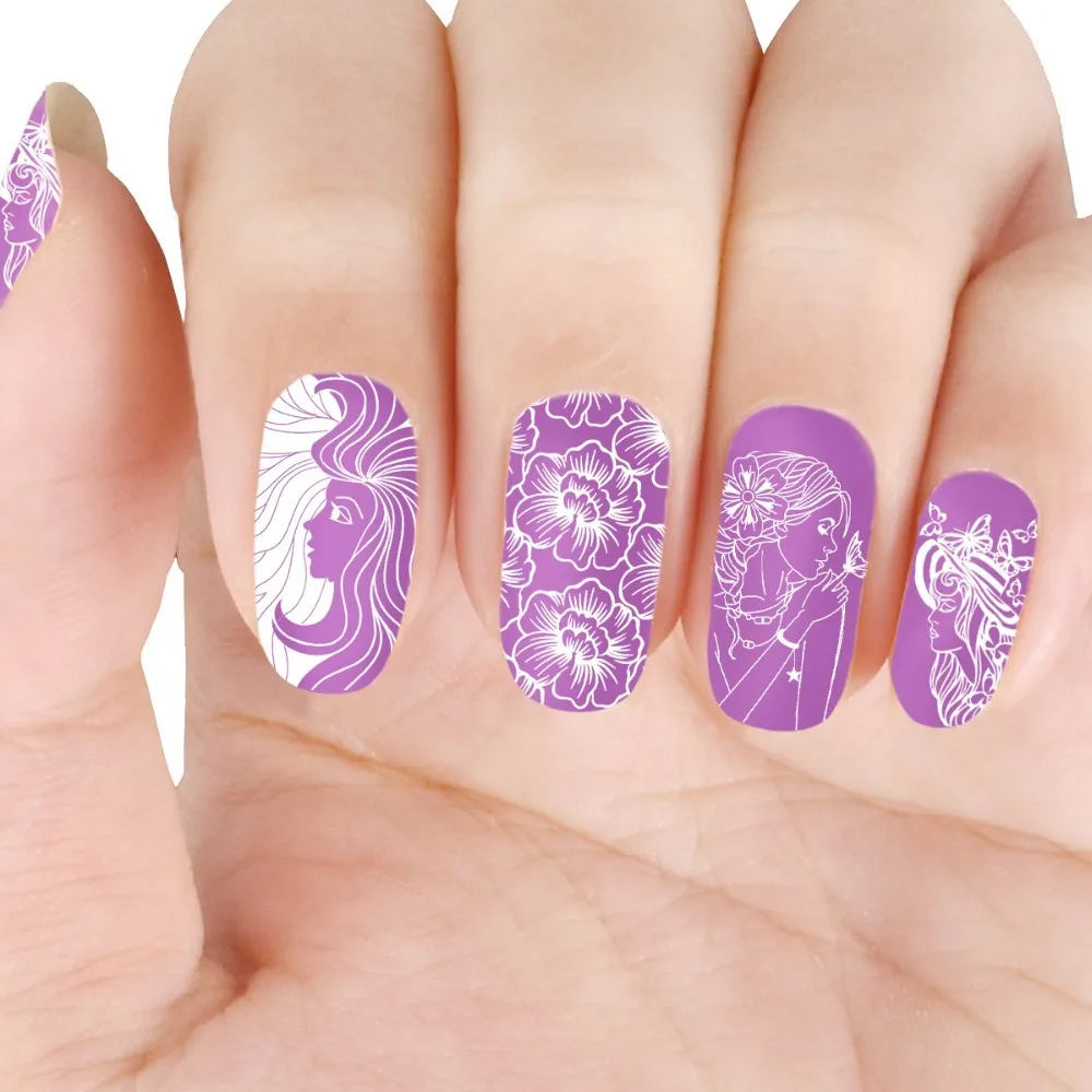 BeautyBigBang XL-021 6*12cm Rectangle Nail Stamping Plates Autumn Leaf Pattern Nail Art Stamp Template Image Plate Stencils