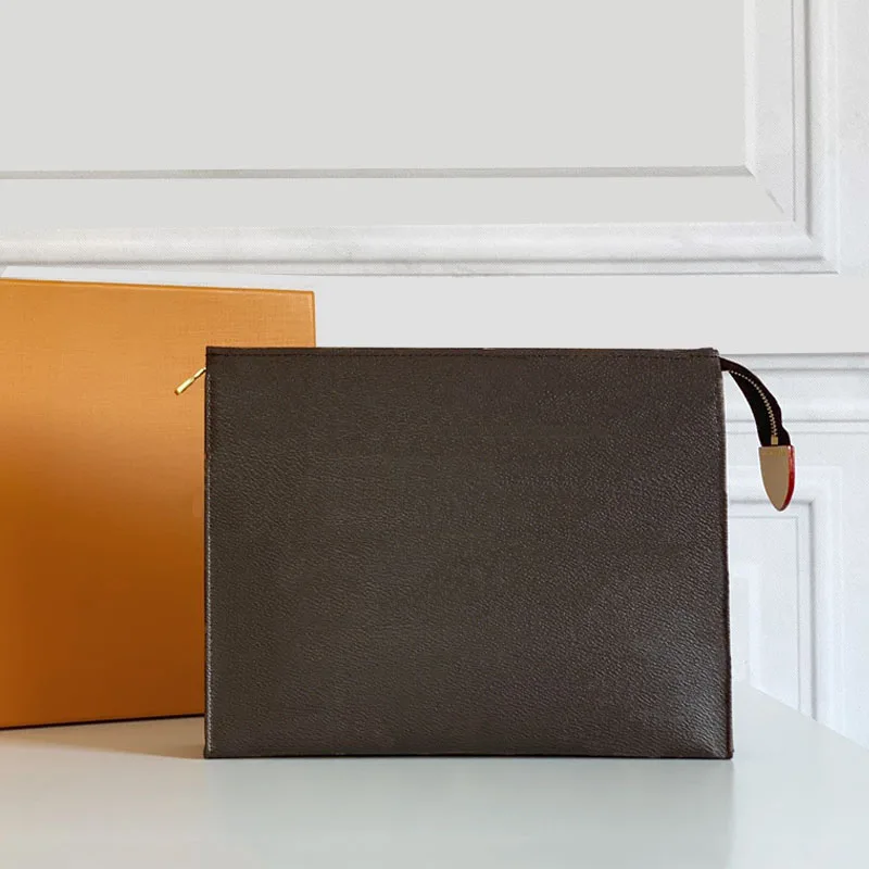 

Classic old canvas wash bag new luxury design texture lattice pattern zipper hand bag 26cm large bag with box fast delivery