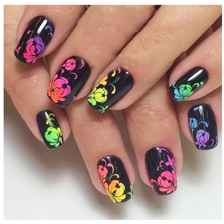 Флуоресцентный Блестящий ноготь 1 коробка летняя Очаровательная пыль сделай сам