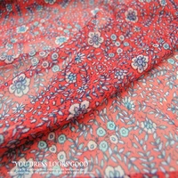 silk georgette chiffon fabric dress red flower 8 momme looks good diy patchwork tissue
