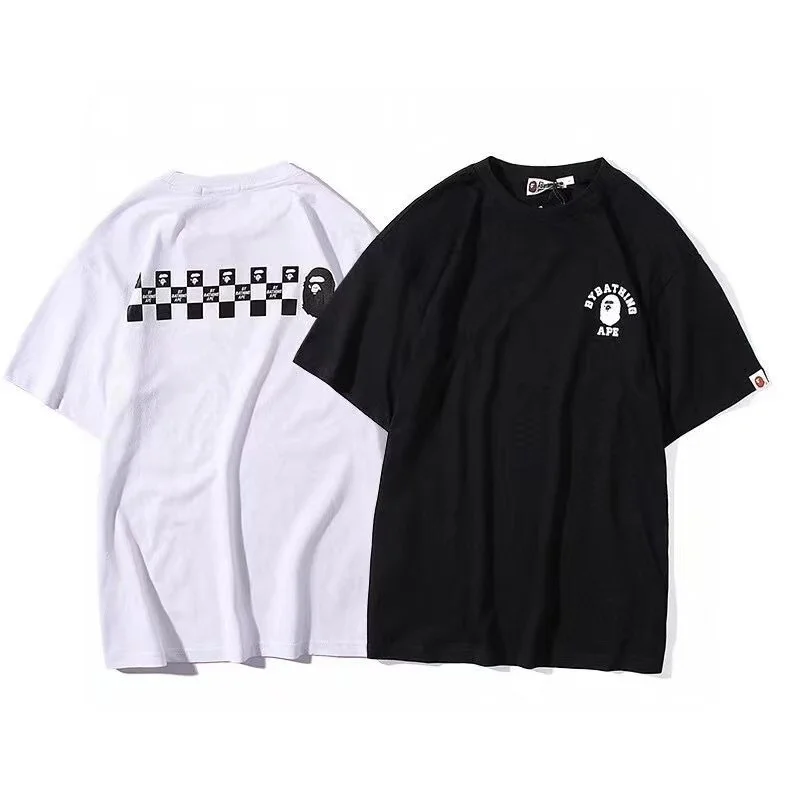 

Новинка лета 2021, хлопковая Футболка с принтом в виде головы человека-обезьяны, брендовая Повседневная футболка высокого качества с коротки...