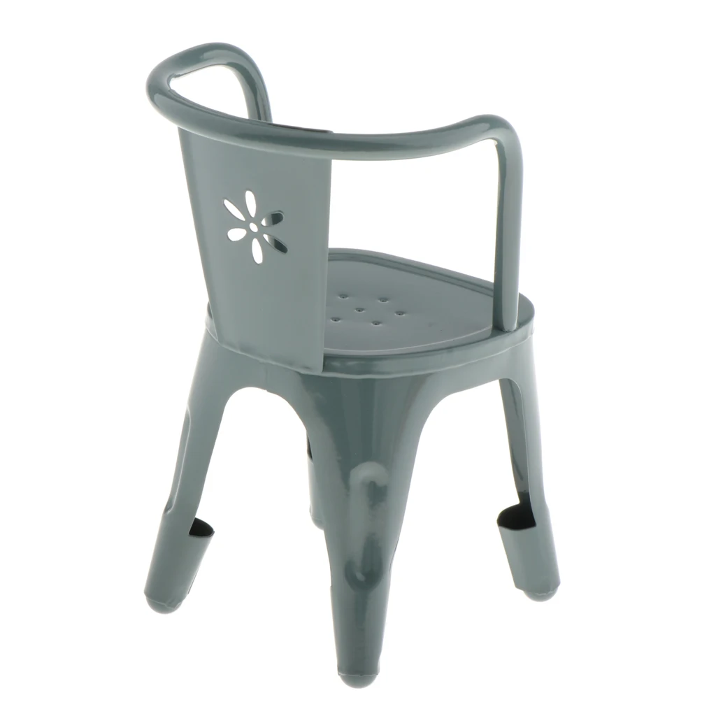 

1/6 Scale Mini Metal Single Chair Coffee Shop Bar Furniture for Dollhouse