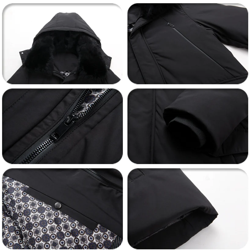 

2020 Men Goose Down Jacket Winter Real Fox Fur Collar Men Down Keep Warm Outdoor Hooded Plus Size 4XL Winter Coats Men Clothes