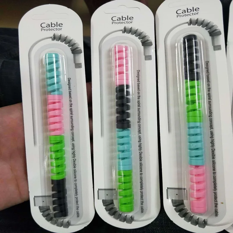 4 шт. силиконовые зажимы для намотки USB протектор кабеля передачи данных и кабелей