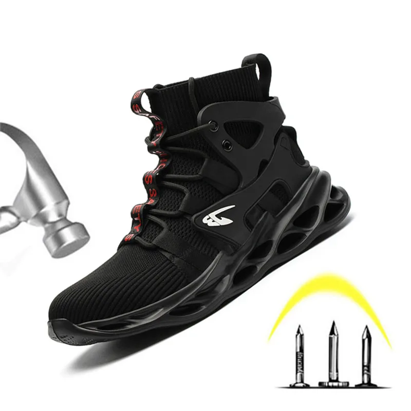 

Men's Work Boots, Indestructible Shoes, Safety Work Shoes, Steel Toe Cap Puncture-proof Boots, Lightweight Mesh Breathable Shoes