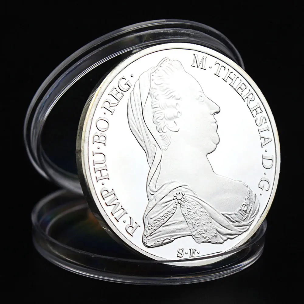 

Austro-Hungary The Queen of Teresia(1717-1780) Collectible Silver Plated Souvenir Coin Commemorative Coin