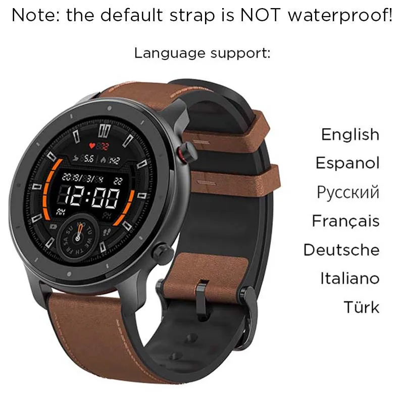 Глобальная версия Amazfit GTR 47 мм Смарт-часы 5ATM водонепроницаемые умные часы 24 дня батарея gps управление музыкой кожаный силиконовый ремешок
