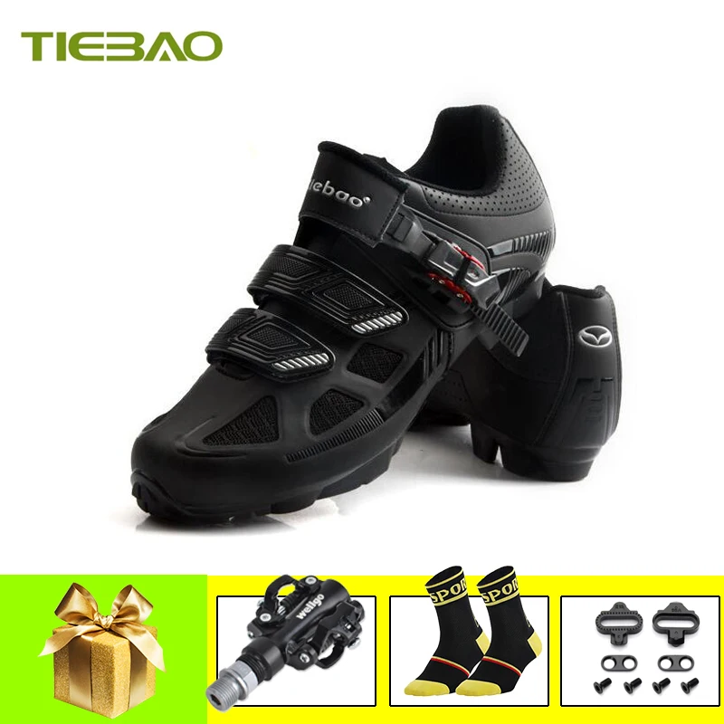 pedals for 1652 B Tiebao велосипедная обувь sapatilha ciclismo mtb Мужская и женская самоблокирующаяся велосипедная обувь pedales для езды на горном велосипеде MTB велосипедная обувь - Цвет: pedals for 1652 B
