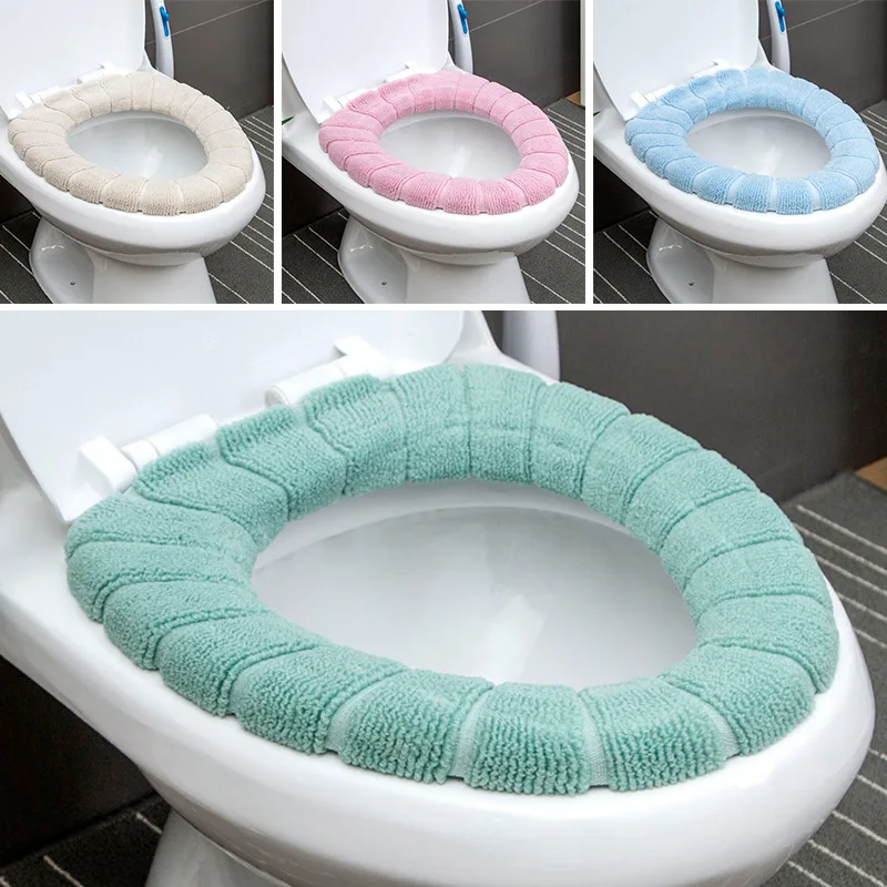 

Household Warm Toilet Pad Cotton Wool Flock Anti-cold Pad Universal Reusable Toilet Seat Cover Cushion Pad Bathroom Supplie
