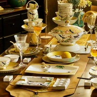 guci bowl and dish set household jingdezhen ceramic tableware high end luxury gold rimmed european bone china bowls plate