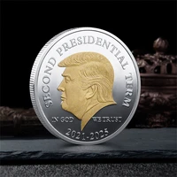 2021 2025 trump two color commemorative gold coin challenge coin medal us president trump badge silver coins collectibles