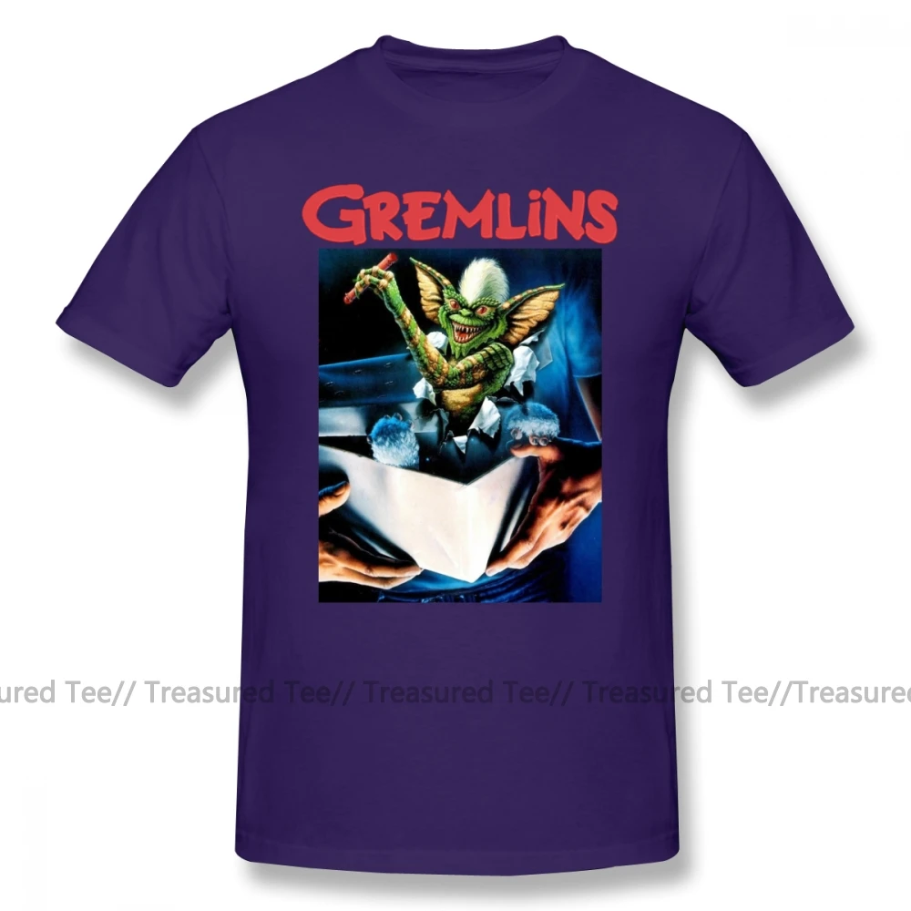 Gremlins футболка с короткими рукавами хлопковая Футболка потрясающая 4xl графическая Мужская Пляжная футболка - Цвет: Purple