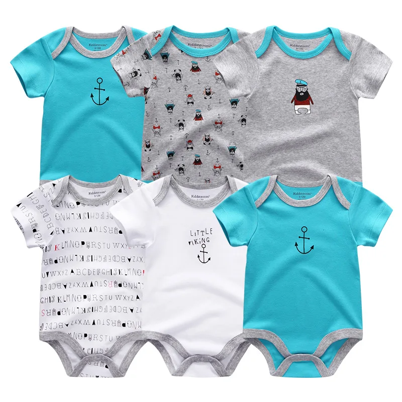 baby boy 3 6 шт./лот, одежда для маленьких мальчиков с изображением единорога хлопковая детская одежда комбинезоны для новорожденных от 3 до 12 месяцев, одежда для маленьких девочек roupa de bebe - Цвет: baby boy 3