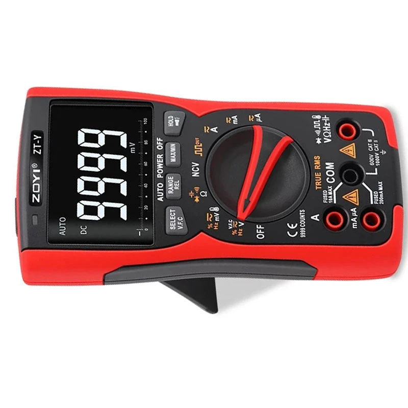 

ZOYI ZT-Y Digital Multimeter True-RMS 9999 Counts 3-Line Display Analog Tester Voltmeter Capacitor Temp VFC Meter Ammeter