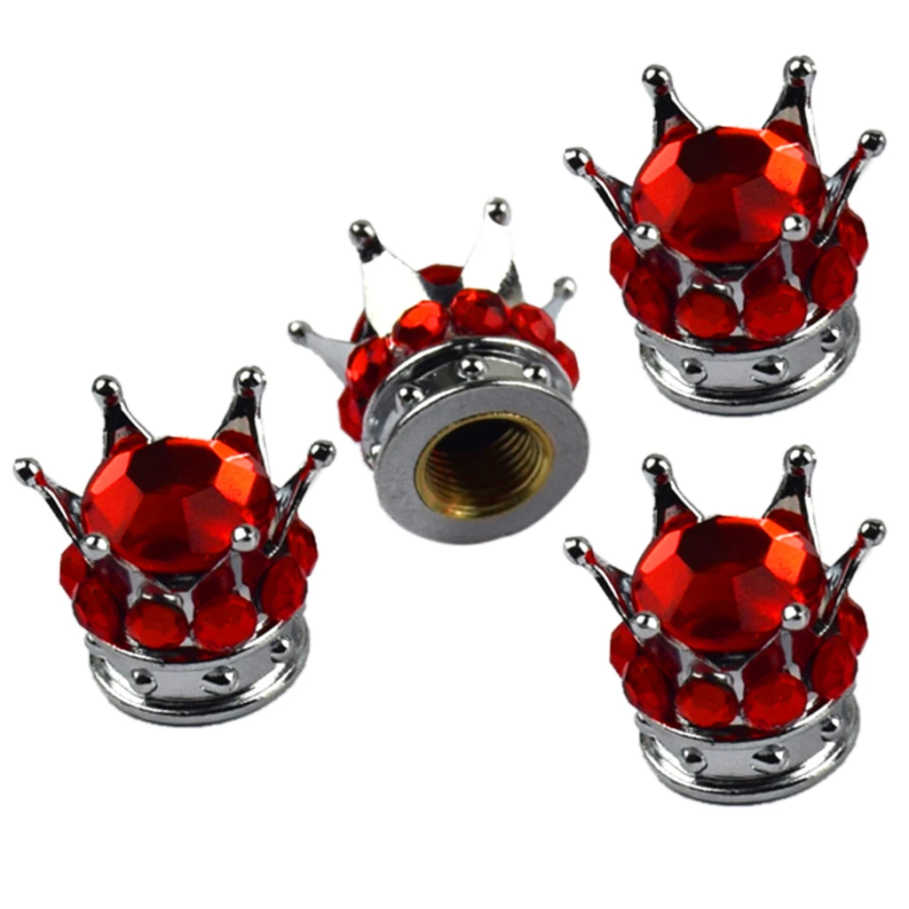 

8pcs Diamond Crown Dust Valve Caps Tyre Valve Stems Dust Cap for Truck