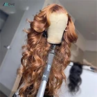 Парик Allove 30-дюймовый Имбирно-коричневый, волнистый передний парик на сетке, 13x4, Прозрачный передний парик на сетке для женщин, цветные парики из человеческих волос