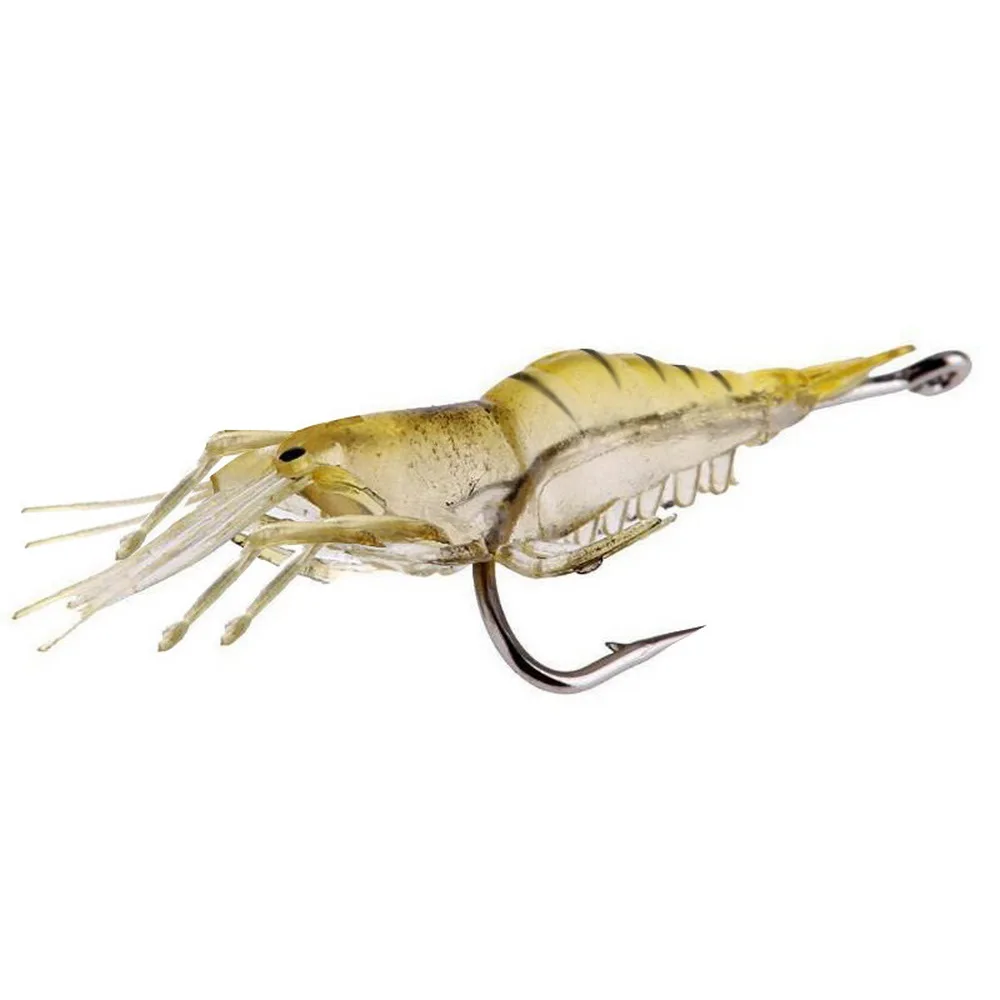 

5pcs Shrimp With Hook Soft Bait Fishing Lure 5cm Ordinary Black Pattern Artificial Bionics Accessories Realistic Colors YE0032