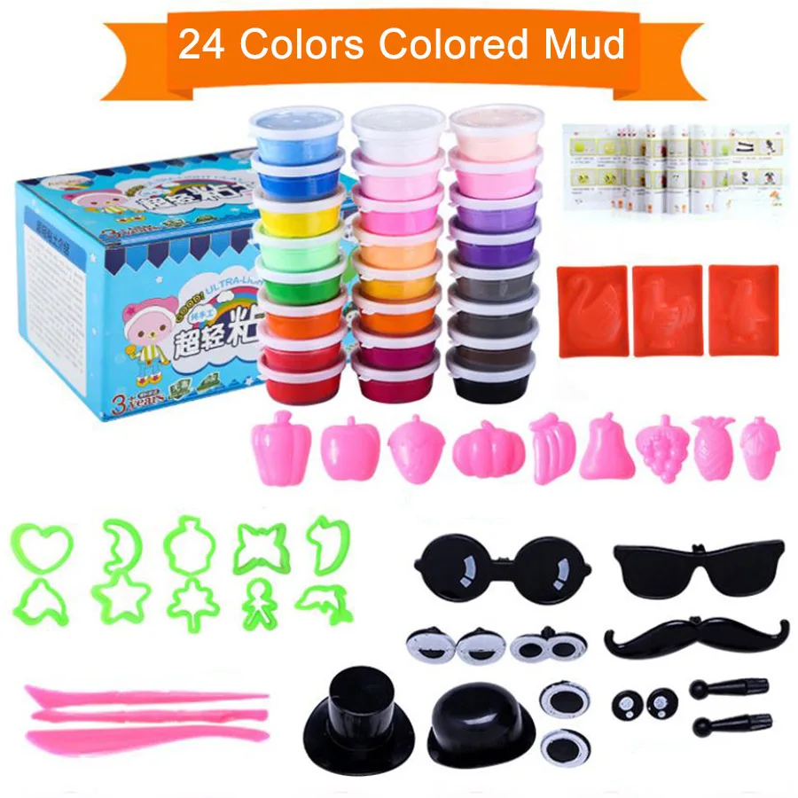 Глина &quotсделай сам&quot поставки игрушки хлопок шпатлевка мягкая глина свет