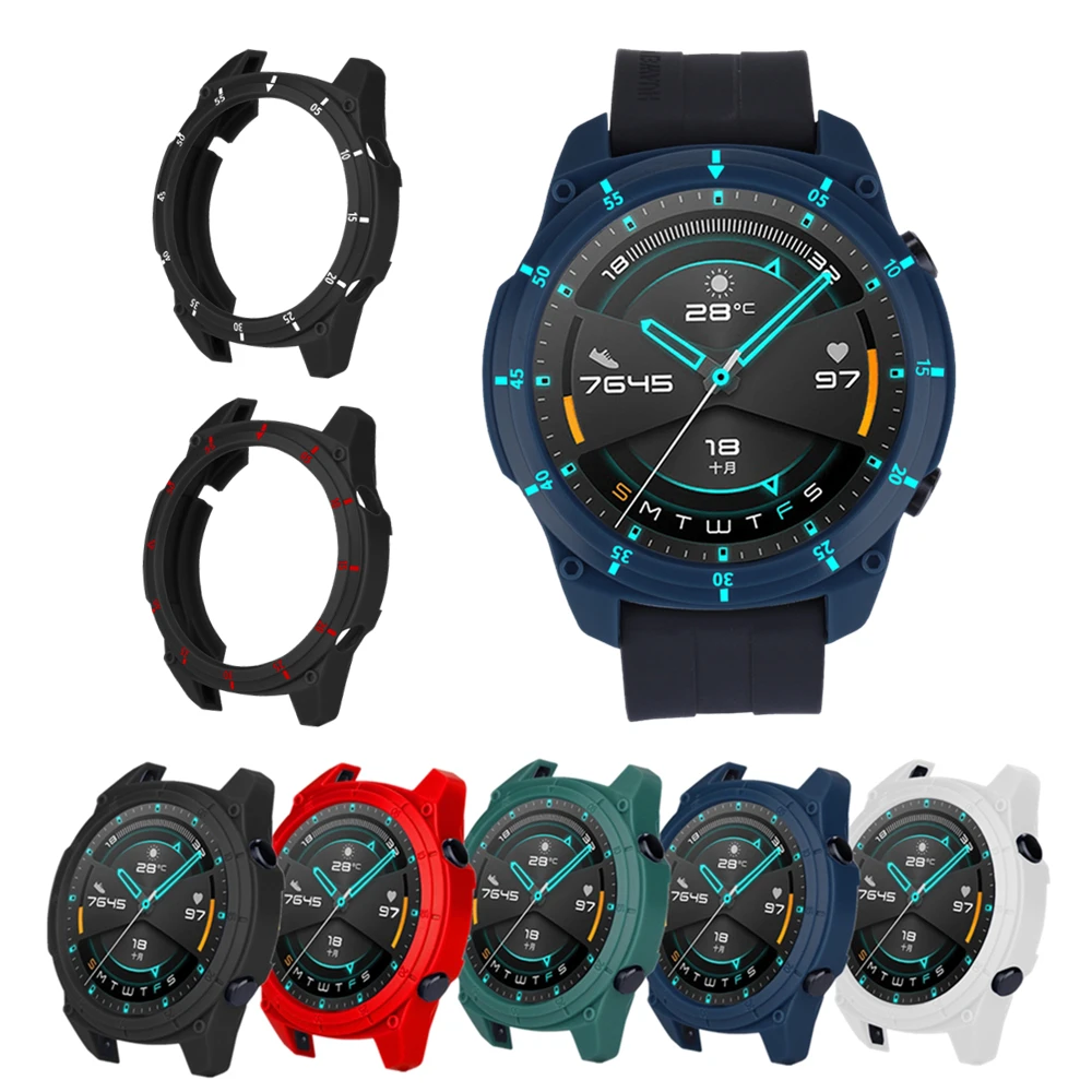 Защитный чехол для Huawei Watch GT2 46 мм защитный смарт-часов бампер из ТПУ рамка