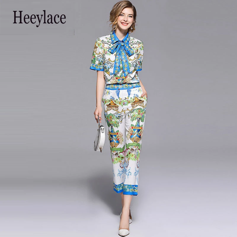 Высокое качество 2019 летний модный дизайнерский подиумный костюм комплект из 2