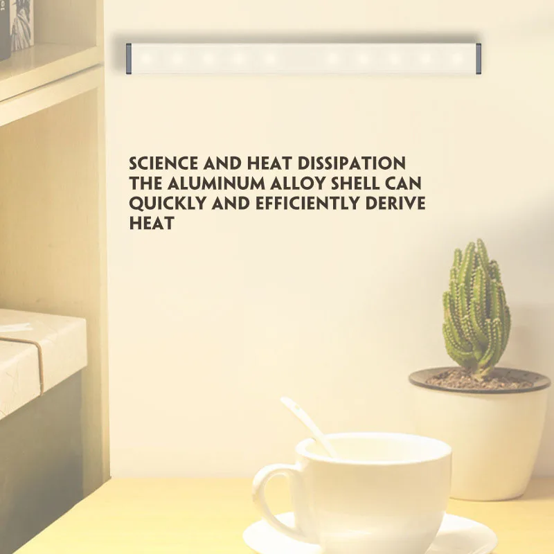 

Photosensitive Controlled Light LED Night Light Motion Sensor Wireless Rechargeable 30cm Night Lamp For Cabinet Wardrobe Lamp