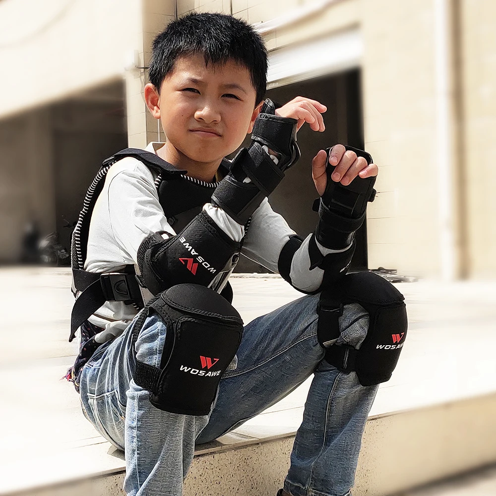 

WOSAWE soft Kids kneepads Bicycle Kneepads Pulley Skateboard Knee guard Sports Non-slip 6-12 years old Children Protective Gear