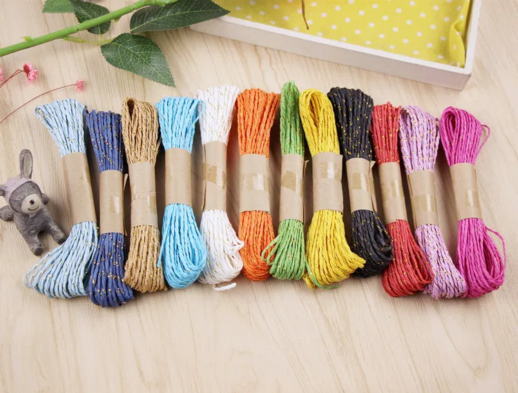 Золотая проволочная бумажная веревка для производства цветочных упаковочных