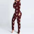 2021 женские рождественские пикантные комбинезоны с мультяшным принтом лося, пижамы на пуговицах, женские рождественские пижамы для взрослых, женская пижама Z40