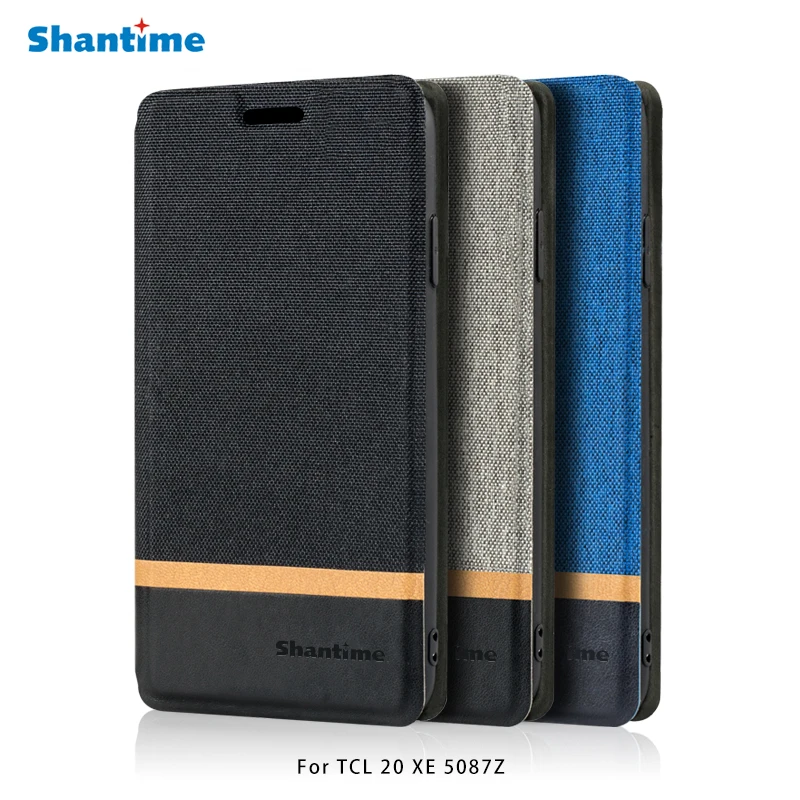 

Canvas PU Leather Phone Bag Case For TCL 20 XE 5087Z Flip Case For TCL 20 XE 5087Z Business Case Soft Silicone Back Cover