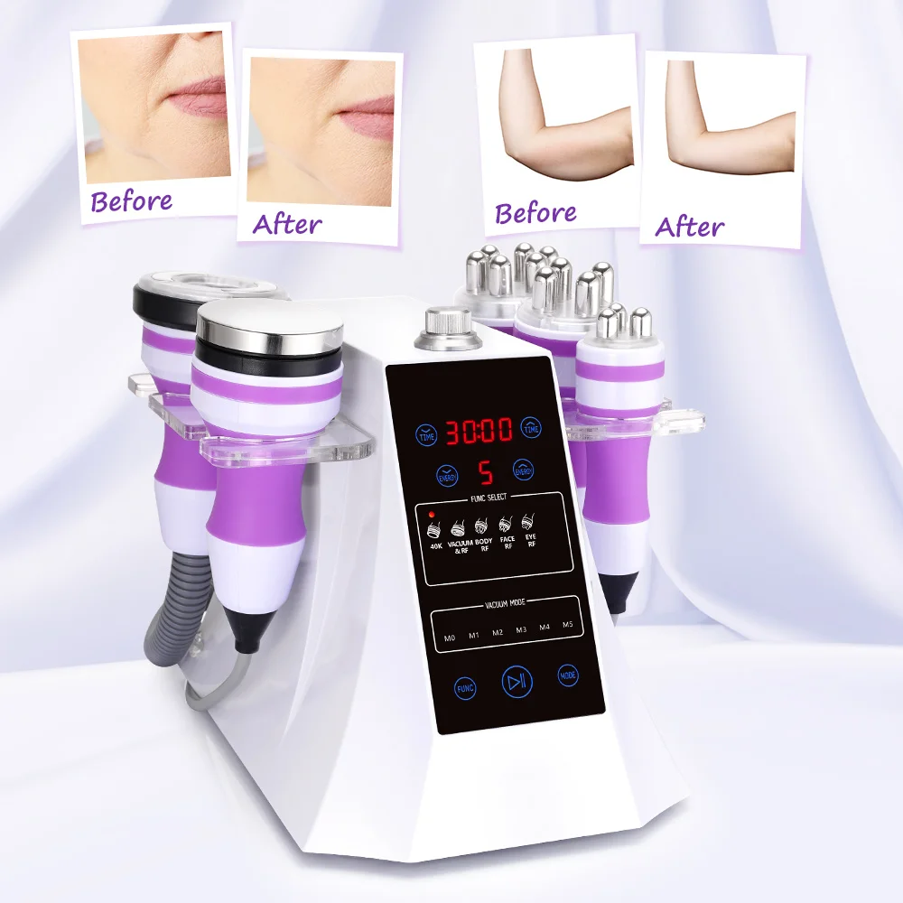 5 In 1 Ultrasonic Cavitation Vacuum RF Body Shaping Skin Lifting Beauty Machine | LED Rejuvenation